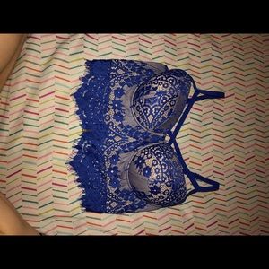 Blue laced bralette